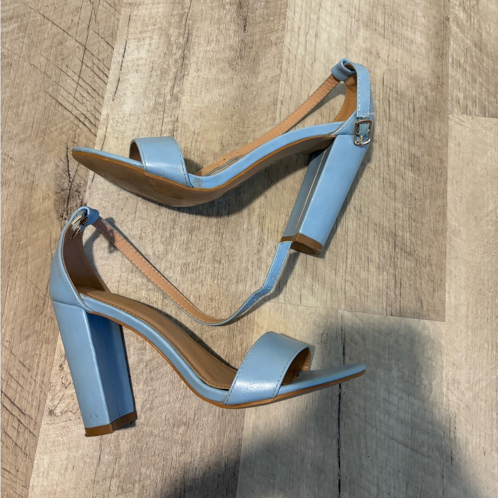 Blue one strap heels